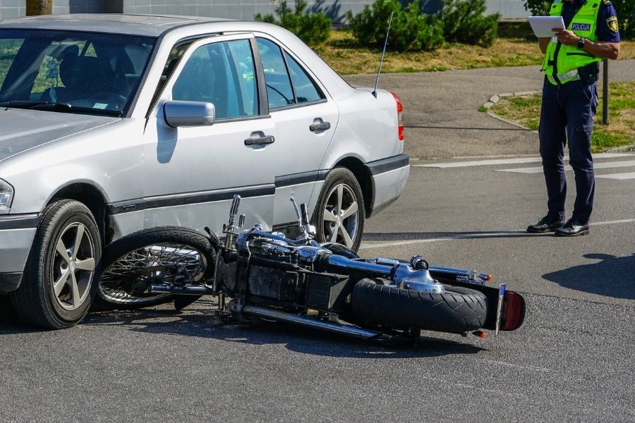 What are most motorcycle accidents caused by?